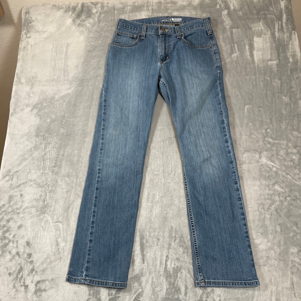 Carhartt Relaxed Fit Blue Denim Jeans Mens 29x30 Medium Wash Straight Leg